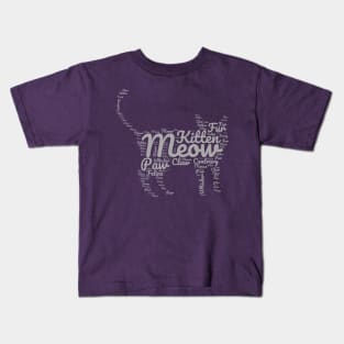 Cat Meow word cloud T-shirt Kids T-Shirt